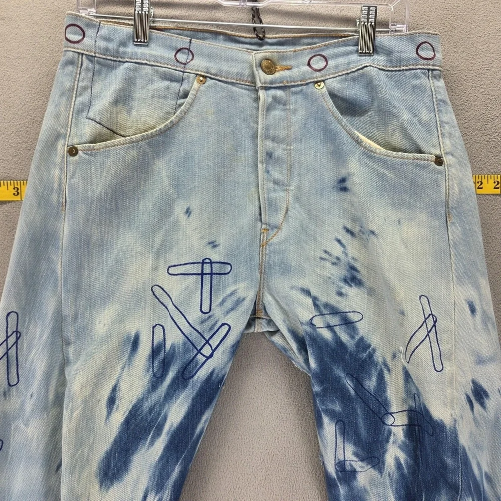 VTG Levis Engineered RED‎ Jeans Mens 30x32 Blue Tie Dye Twisted Y2K Button Fly